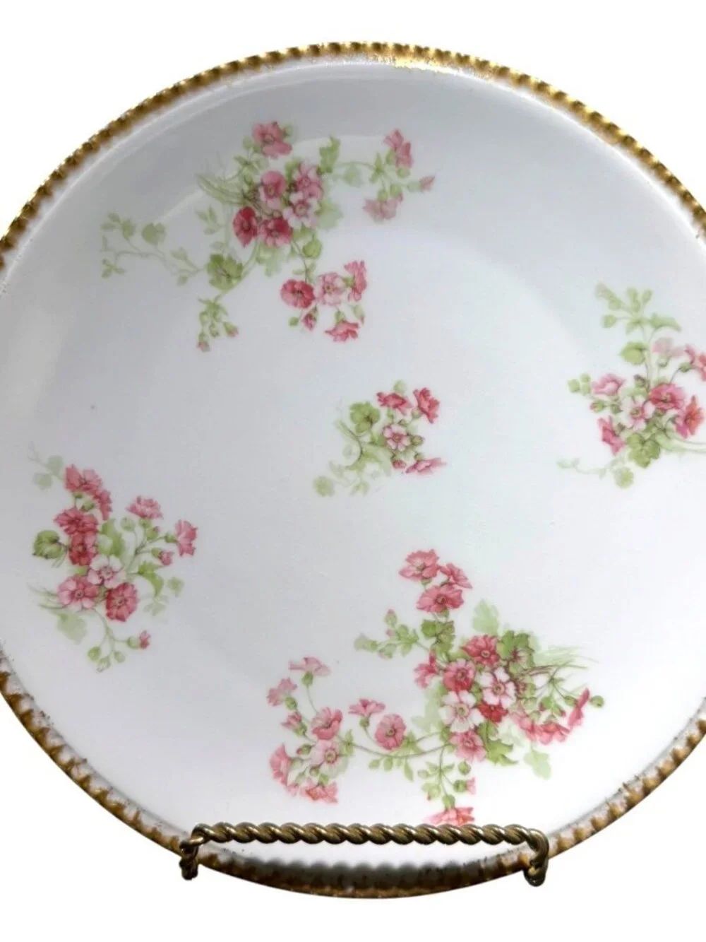 Antique Blakeman & Henderson Limoges France Floral Gold 8.5